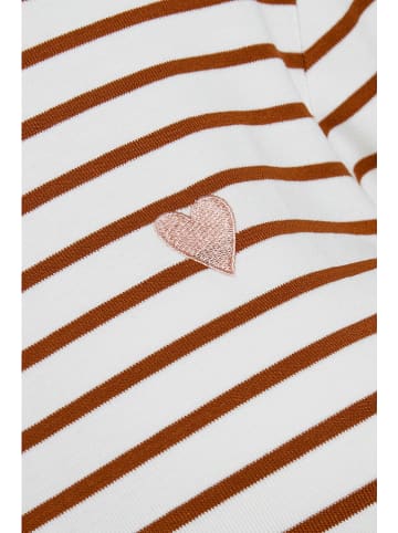 Kaffe Longsleeve "Liddy" wit/bruin