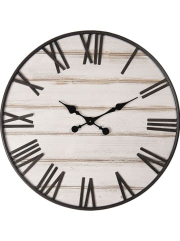 Clayre & Eef Zegar ścienny w kolorze czarno-beżowym - Ø 70 cm