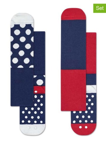 Happy Socks 2-delige set: sokken "Big Dot" donkerblauw/rood/wit