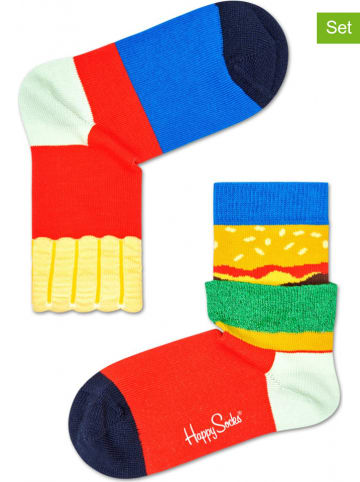 Happy Socks 2-delige set: sokken "Burger and Fries" meerkleurig