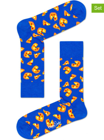 Happy Socks 2-delige set: sokken "Pizza" blauw
