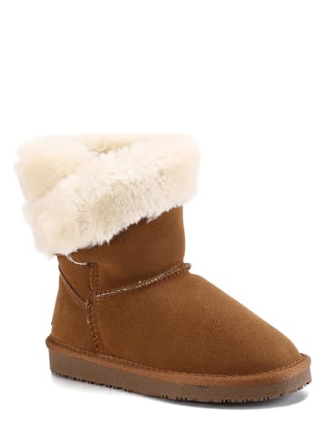 NICEBAY Leren winterboots "Bevis" bruin