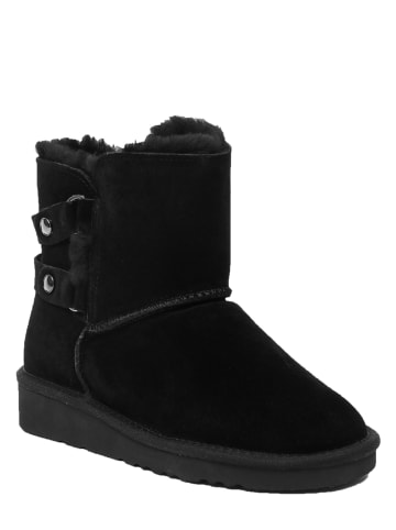 NICEBAY Leren winterboots "Sheeba" zwart