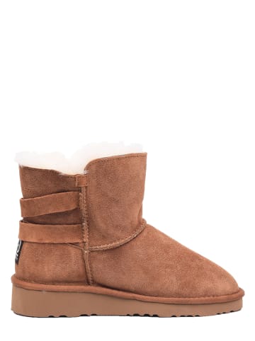 NICEBAY Leren winterboots "Sheeba" lichtbruin