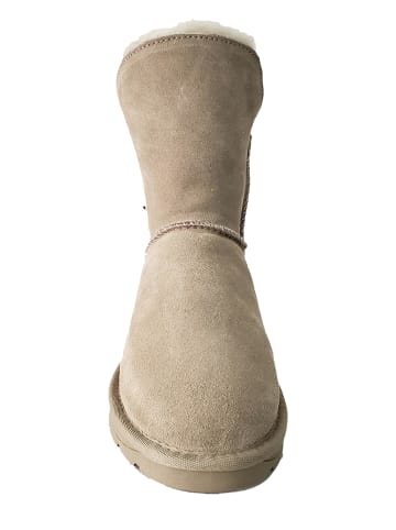 NICEBAY Leren winterboots "Pompon" beige