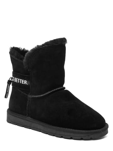 NICEBAY Leder-Winterboots "Zaria" in Schwarz