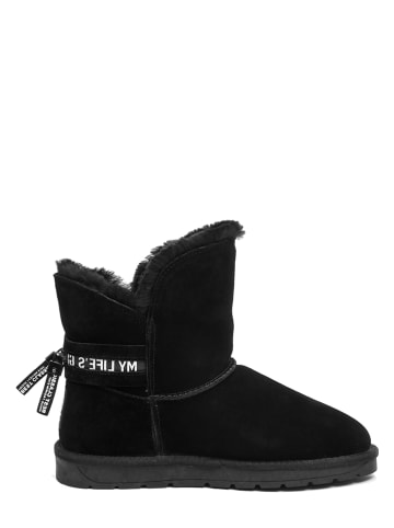 NICEBAY Leder-Winterboots "Zaria" in Schwarz