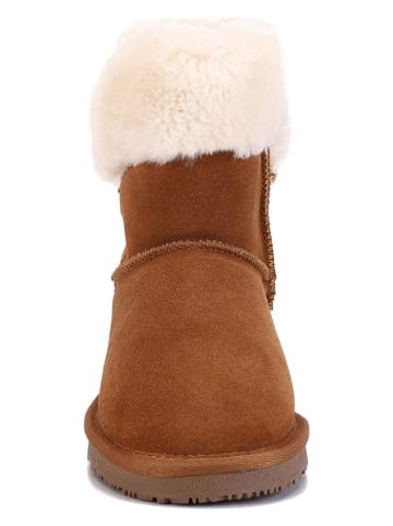 NICEBAY Leder-Winterboots "Fiore" in Hellbraun