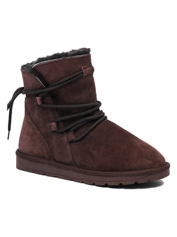 NICEBAY Leren winterboots "Leala" bruin