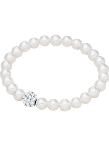 Perldesse Perlen-Armband mit Schmuckelement in Weiß