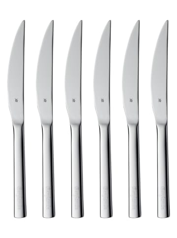 WMF 6er-Set: Edelstahl-Steakmesser "Nuova" - (L)23 cm