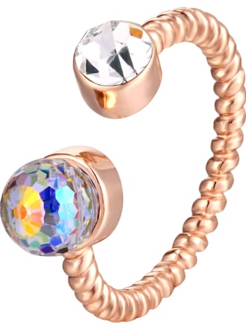 METROPOLITAN Rosévergulde ring met Swarovski-kristallen