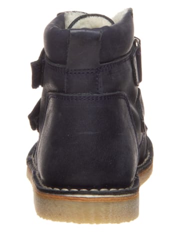 POM POM Leren boots donkerblauw