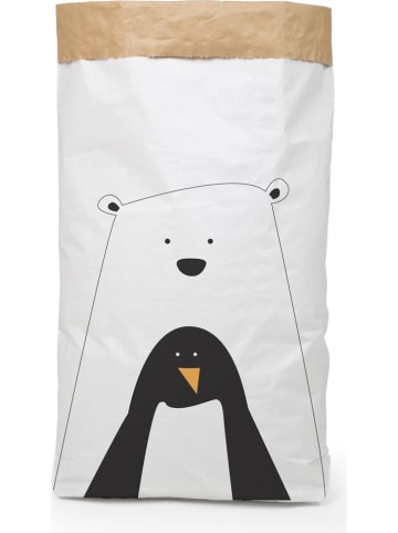 Little nice things Torba "Polar Bear" w kolorze biało-czarnym do przechowywania - 60 x 90 x 13 cm