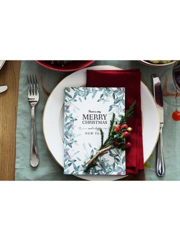 Tierra Bella 2-delige set: placemats "Reindeer" groen - (L)45 x (B)30 cm