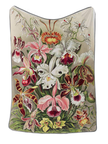 Folkifreckles Knuffeldeken "Flower Bloom" groen/meerkleurig - (L)170 x (B)130 cm