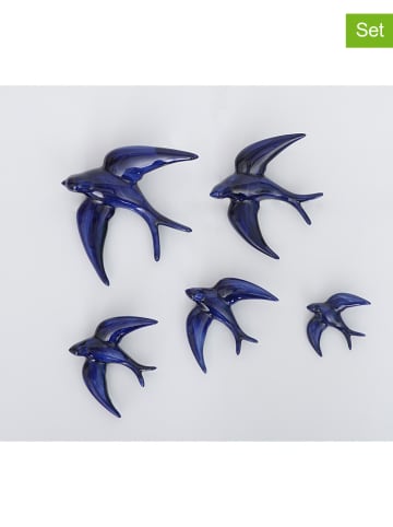 Madre Selva 4er-Set: Wanddekore in Blau