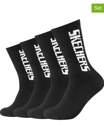 Skechers Skarpety (4 pary) w kolorze czarnym do tenisa