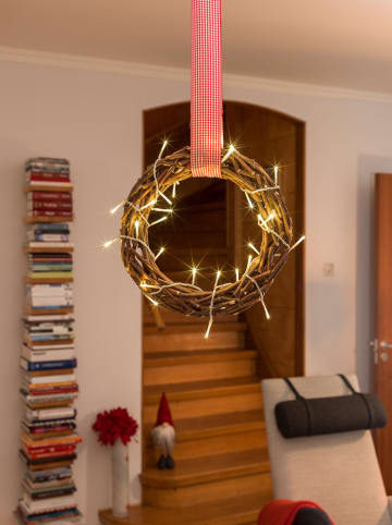 Konstsmide Decoratieve ledkrans bruin - Ø 32 cm