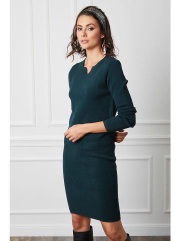 So Cachemire Strickkleid "Anir" in Dunkelgrün