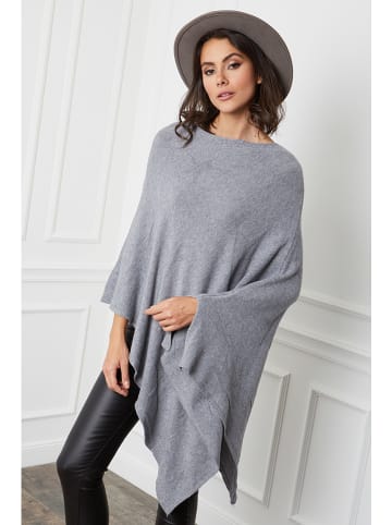 So Cachemire Poncho "Fano" grijs