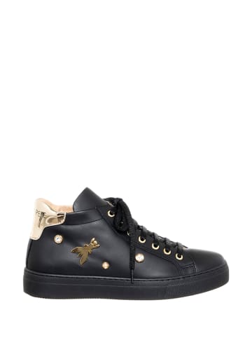 Patrizia Pepe Leder-Sneakers in Schwarz