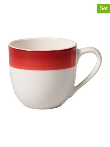 Villeroy & Boch Filiżanki (6 szt.) w kolorze biało-czerwonym do espresso - 100 ml