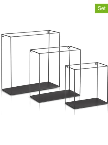 Lifa Living 3er-Set: Wandregale "Gerona" in Schwarz
