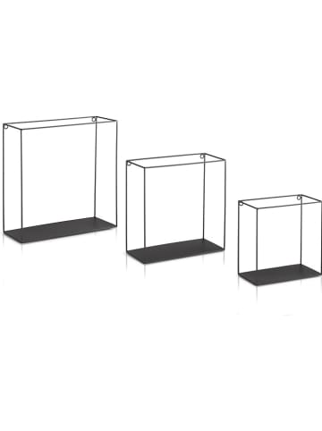 Lifa Living 3er-Set: Wandregale "Gerona" in Schwarz