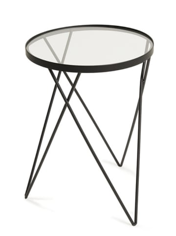 Lifa Living Beistelltisch "Emily" in Schwarz - (H)47,5 x Ø 36 cm