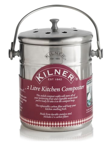 Kilner Küchenkomposter in Silber - 2 l