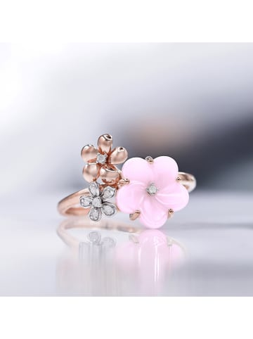 DIAMOND & CO Roségouden ring "Floraisons" met diamanten