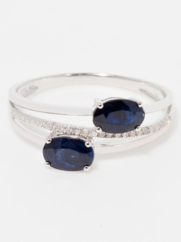 CARATELLI Witgouden ring "Duo de saffiers" met diamanten