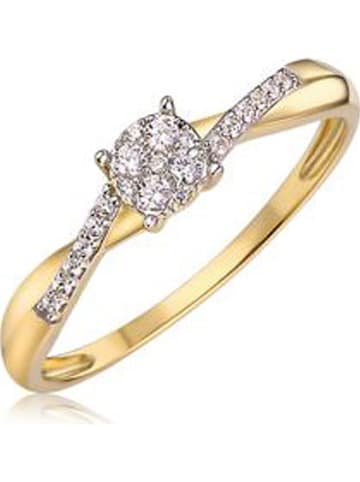CARATELLI Gold-Ring "Lismore" mit Diamanten