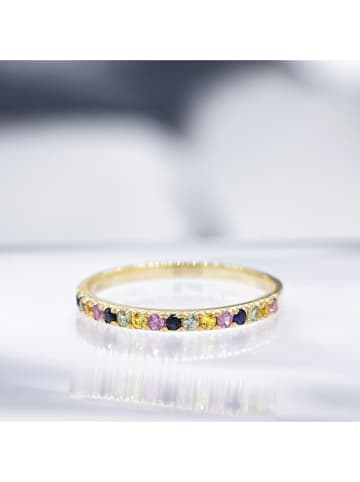 DIAMOND & CO Gouden ring "Multicolor" met edelstenen