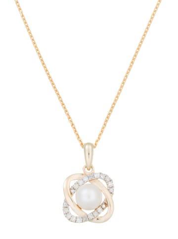 DIAMOND & CO Złota zawieszka "Gostivar" z diamentami i perłą