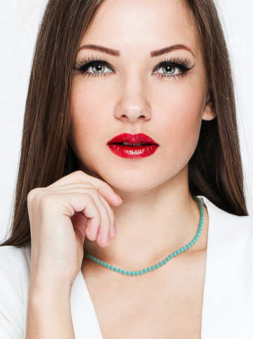 Pearline Parelketting turquoise - (L)42 cm