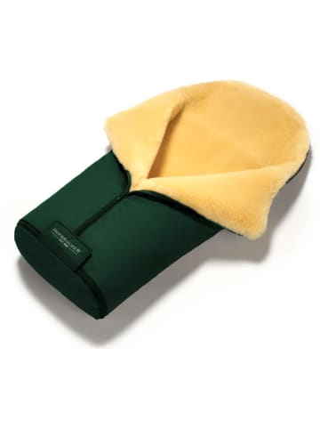 Hofbrucker Lammfell-Fußsack "Iglu" in Dunkelgrün - (L)95 x (B)34 cm