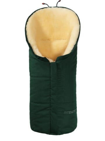 Hofbrucker Voetenzak met lamsvacht donkergroen - (L)80 x (B)35 cm