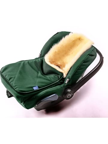 Hofbrucker Voetenzak met lamsvacht "Maxi" donkergroen - (L)80 x (B)30 cm