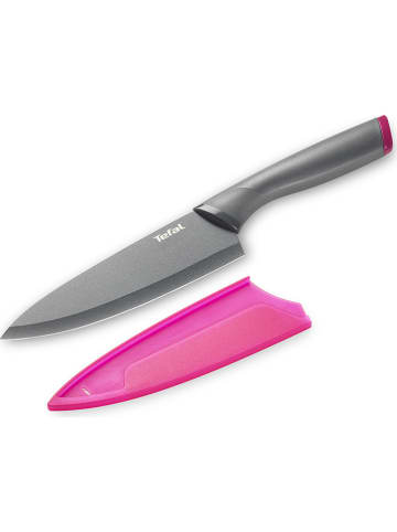 Tefal Kochmesser "Fresh Kitchen" in Grau/ Pink - (L)28 cm