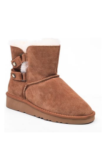 Gooce Leren winterboots "Shirley" lichtbruin