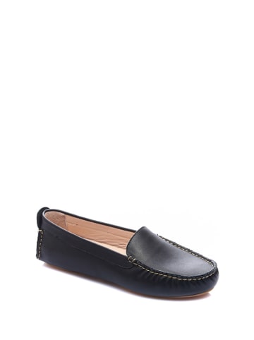Comfortfusse Leder-Mokassins in Schwarz