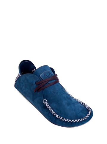 Comfortfusse Leder-Mokassins in Dunkelblau