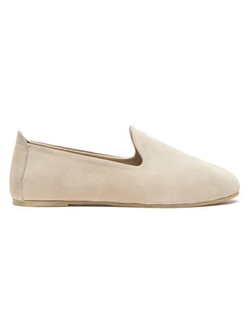 Comfortfusse Skórzane slippersy w kolorze beżowym