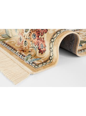 Nouristan Webteppich "Oriental Flowers - Samt" in Creme/ Beige