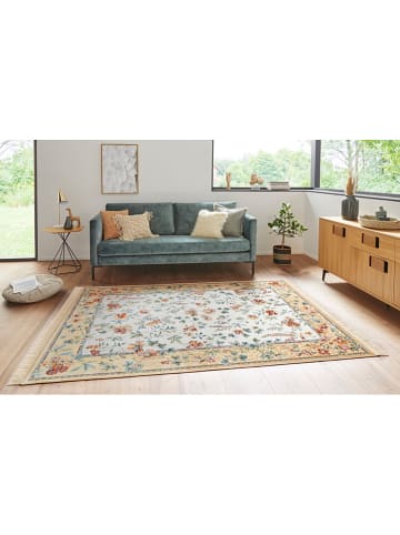 Nouristan Webteppich "Oriental Flowers - Samt" in Creme/ Beige