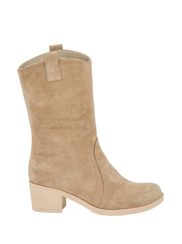 Noosy Leren enkellaarzen beige
