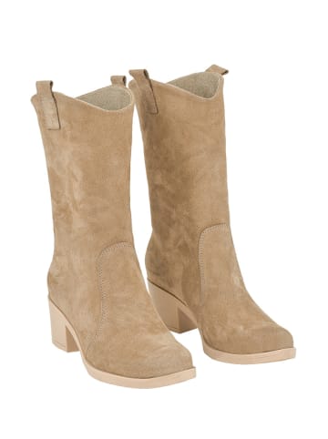 Noosy Leder-Stiefeletten in Beige