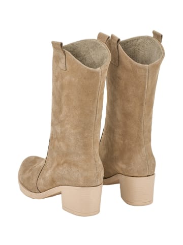 Noosy Leren enkellaarzen beige